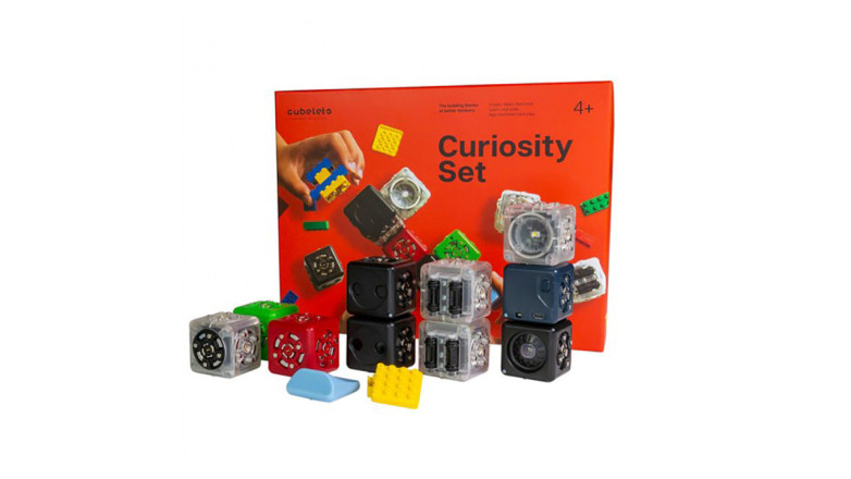 Cubelets Curiosity Set includes 10 "robot blocks" with varying functions like sensing, connecting, and acting