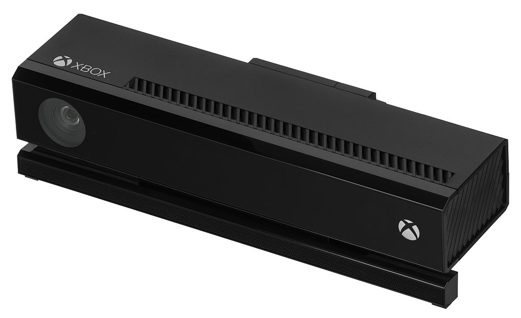 A photo of the black Microsoft Xbox Kinect