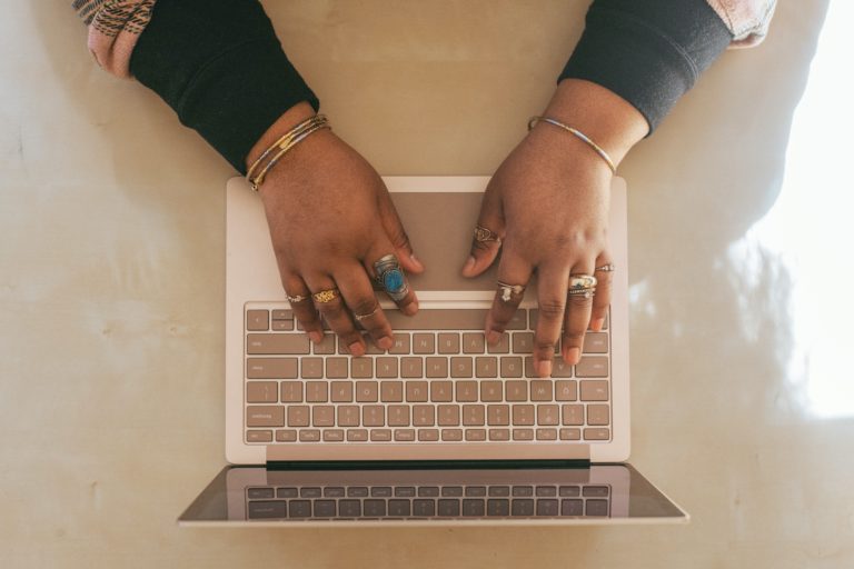 A photo of someone using a Microsoft Surface