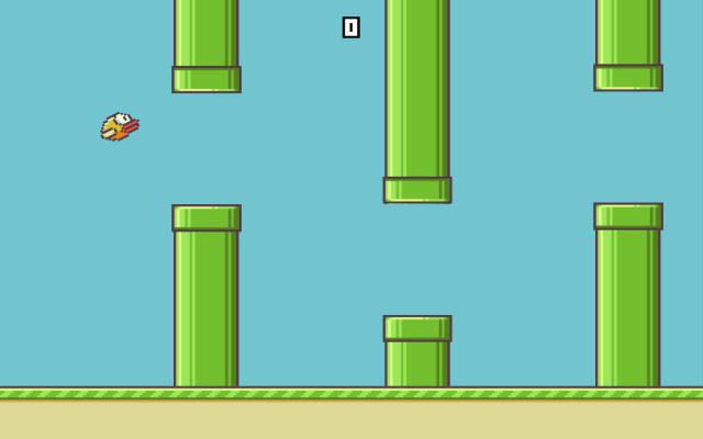 Flappy bird beginning of the game