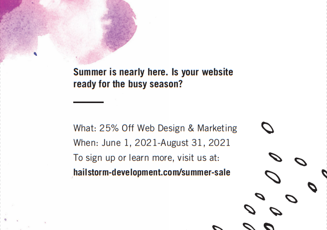 Splash of Color Summer Sale Postcard